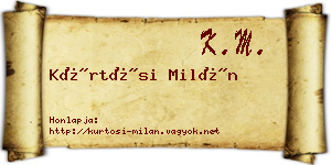 Kürtösi Milán névjegykártya